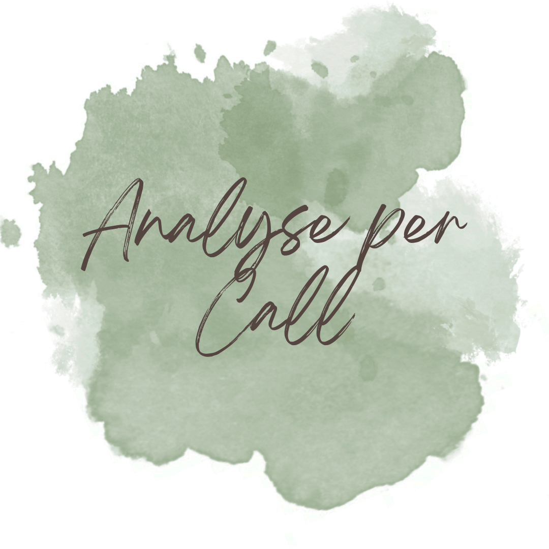 Aquarell-Illustration mit dem Schriftzug „Analyse per Call“